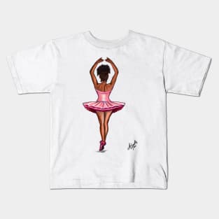 African American ballerina in pink #014 brown skin ballerina.The top 100 of the best Kids T-Shirt